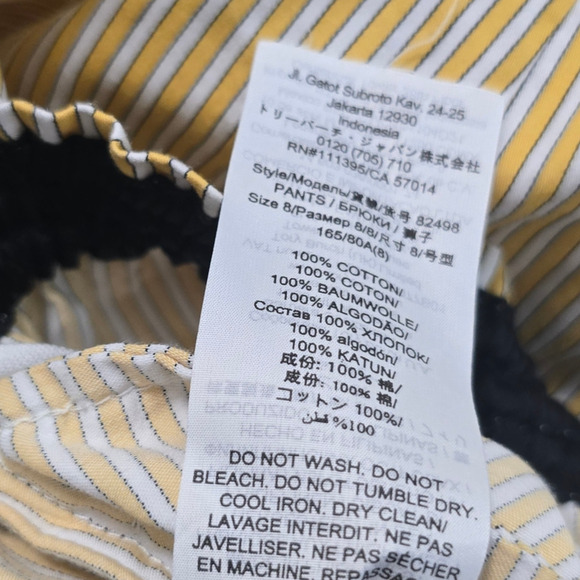 Tory Burch YELLOW Buddy stripe tunic and pants outfit size medium 8 - Picture 12 of 15